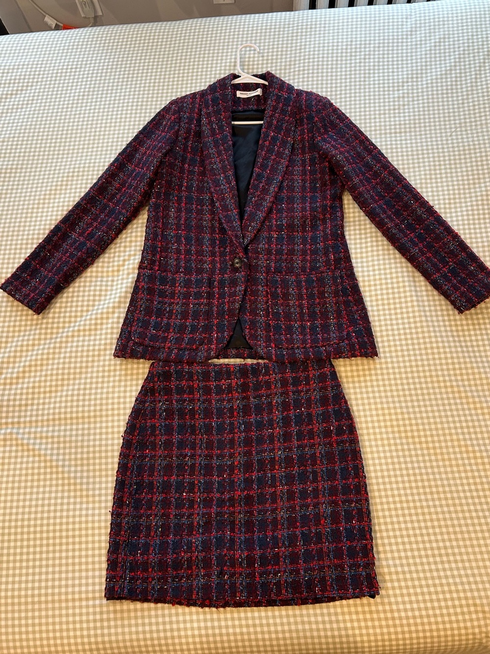 Amanda Uprichard Multicolor Tweed Jacket and Skirt Set